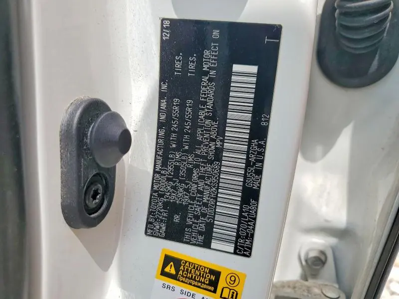2019 TOYOTA HIGHLANDER LIMITED  