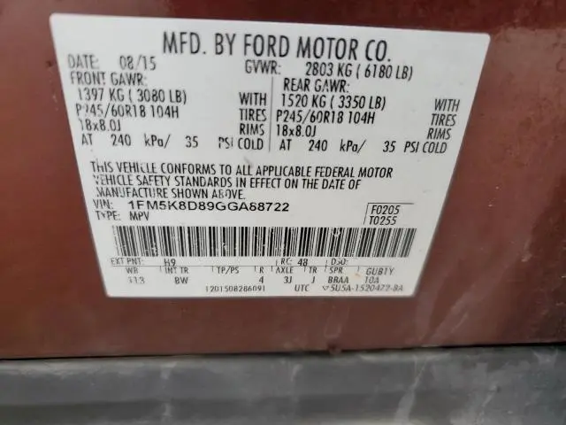 2016 FORD EXPLORER XLT  
