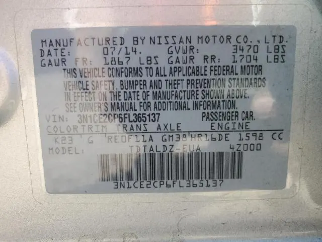 2015 NISSAN VERSA NOTE S  