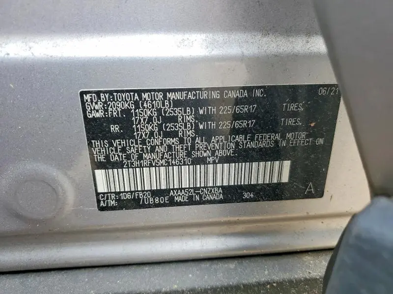 2021 TOYOTA RAV4 LE  