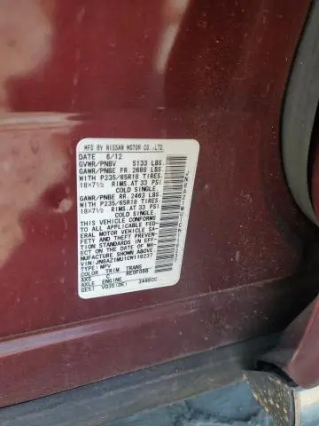 2012 NISSAN MURANO S  