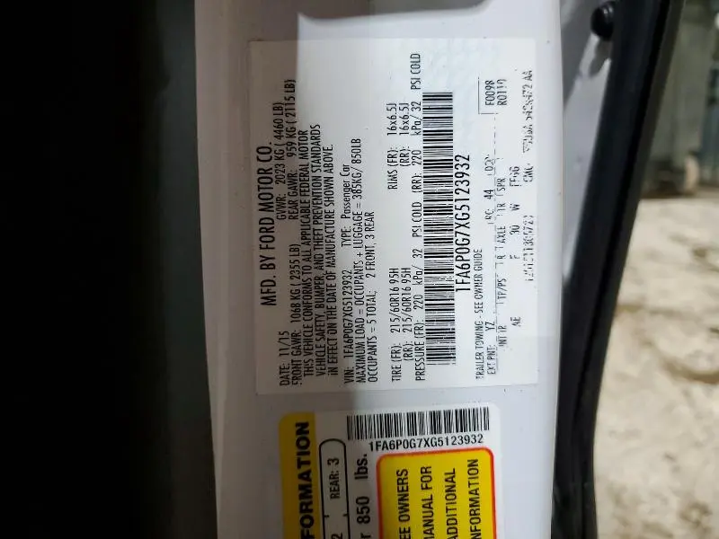 2016 FORD FUSION   