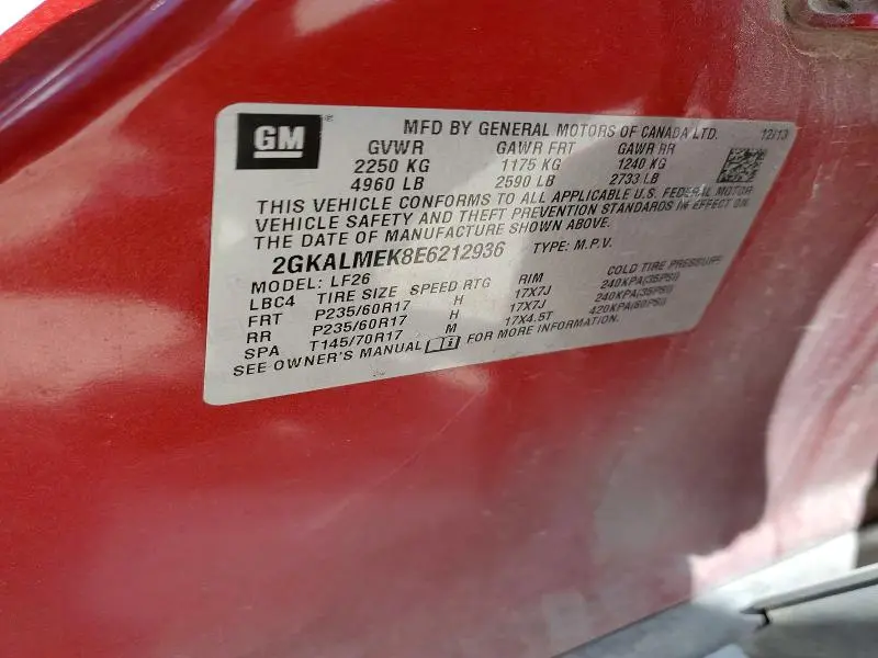 2014 GMC TERRAIN SLE  