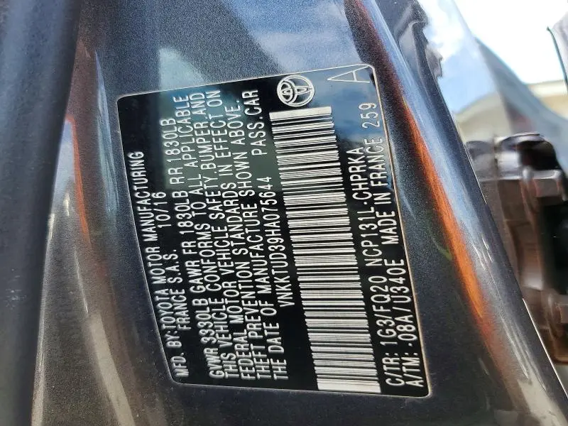2017 TOYOTA YARIS 5-DOOR L FLEET  
