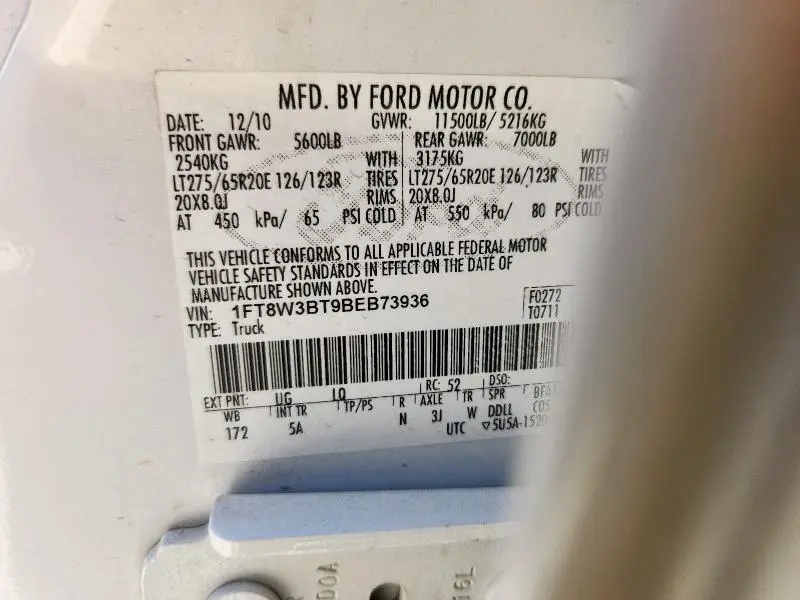 2011 FORD F350 SUPER DUTY  