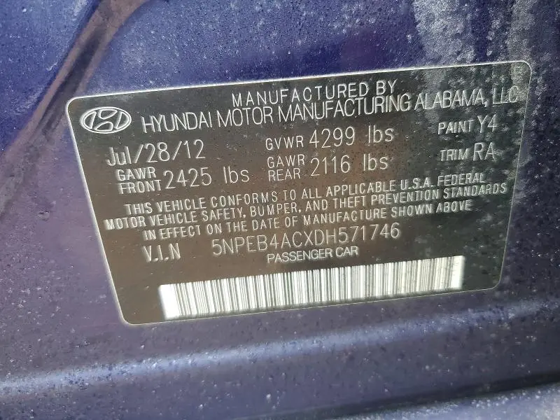 2013 HYUNDAI SONATA GLS  