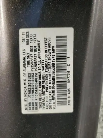 2011 HONDA ODYSSEY EXL  