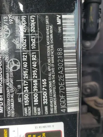 2014 MERCEDES-BENZ GL 550 4MATIC  