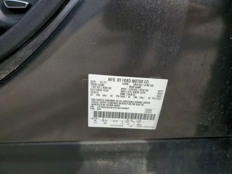 2017 FORD EXPLORER XLT  