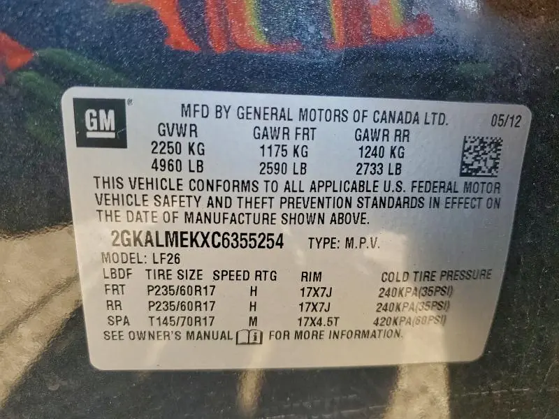 2012 GMC TERRAIN SLE  