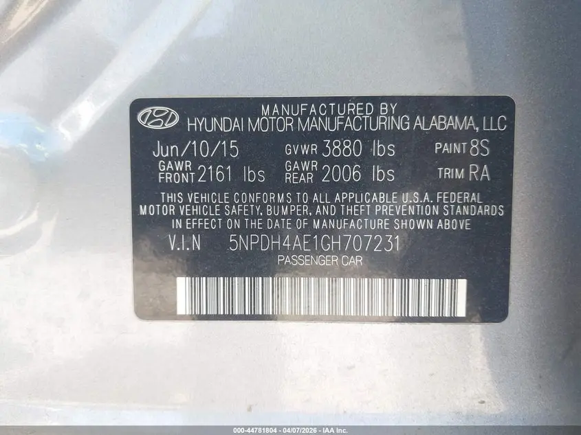 2016 HYUNDAI ELANTRA SE