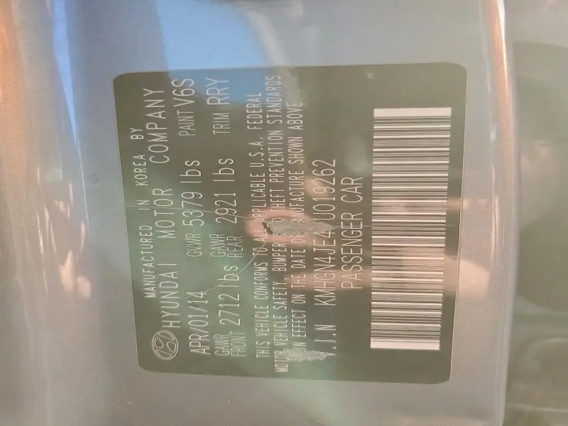 2015 HYUNDAI GENESIS 3.8L  