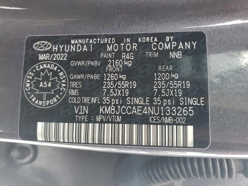 2022 HYUNDAI TUCSON SEL  