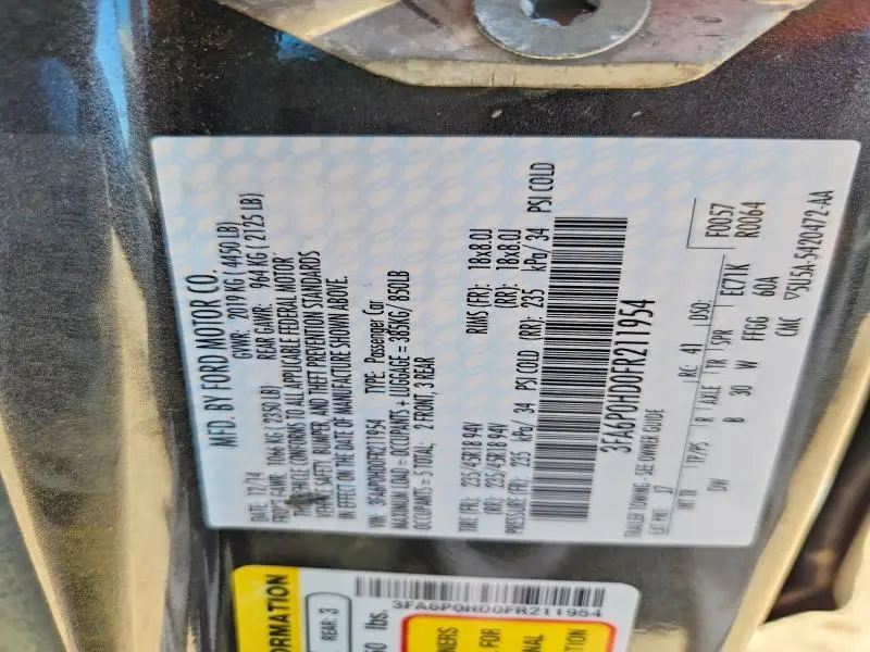 2015 FORD FUSION SE  