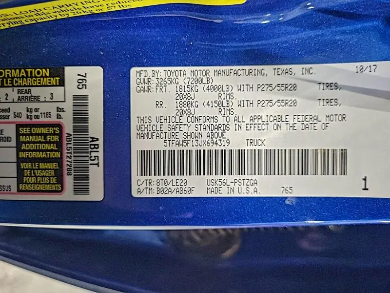 2018 TOYOTA TUNDRA CREWMAX 1794  