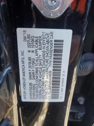 2019 ACURA TLX TECHNOLOGY  