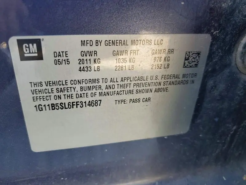 2015 CHEVROLET MALIBU LS  