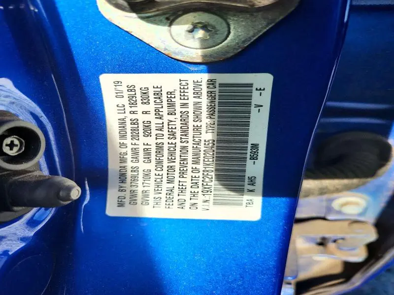 2019 HONDA CIVIC SPORT  