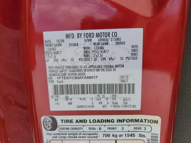 2010 FORD F150 SUPERCREW  
