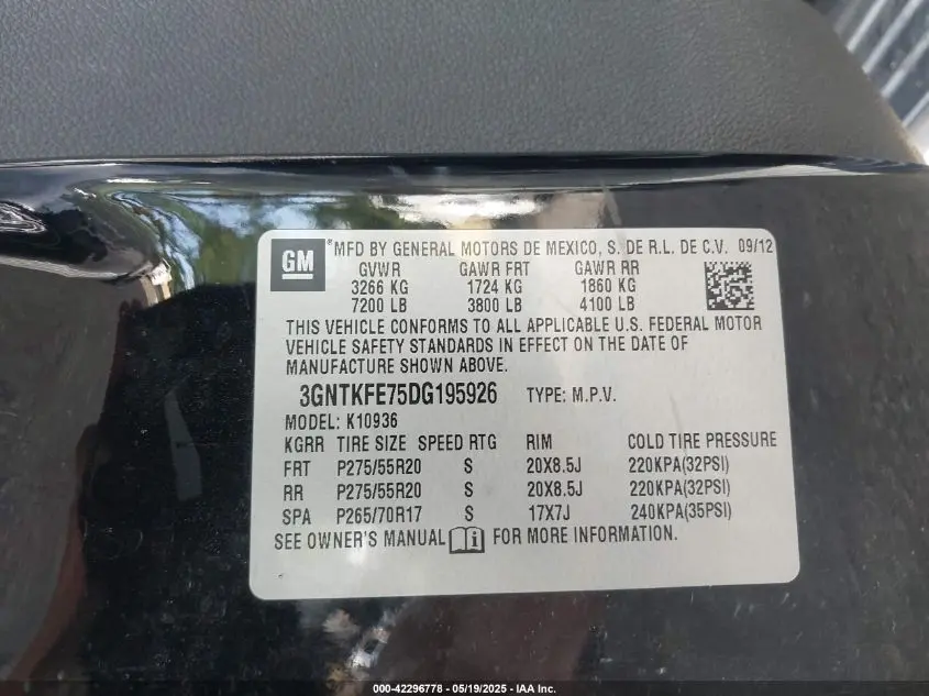 2013 CHEVROLET AVALANCHE LT