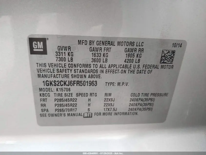 2015 GMC YUKON DENALI