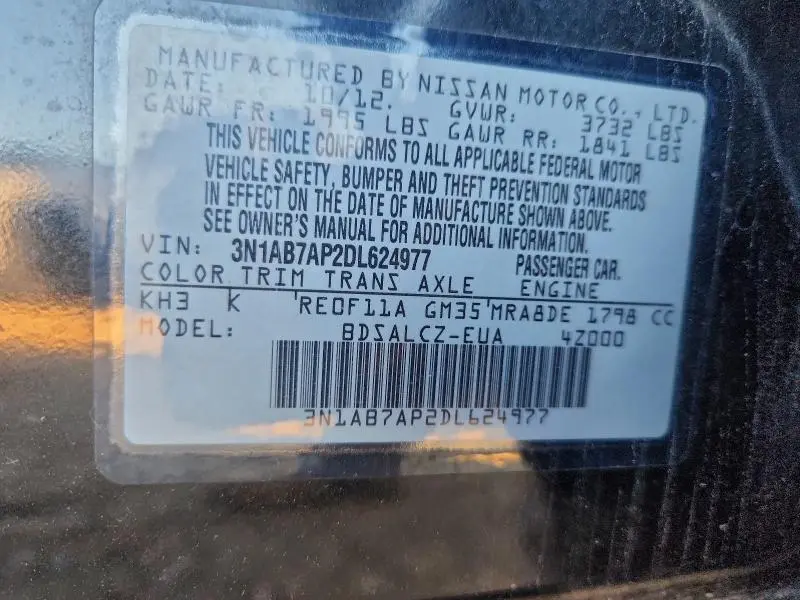 2013 NISSAN SENTRA S  