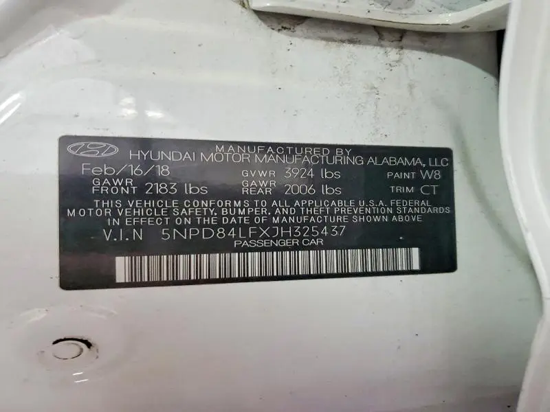 2018 HYUNDAI ELANTRA SEL  