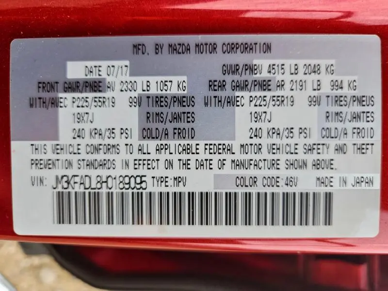 2017 MAZDA CX-5 GRAND TOURING  