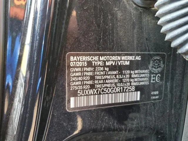 2016 BMW X3 XDRIVE35I  