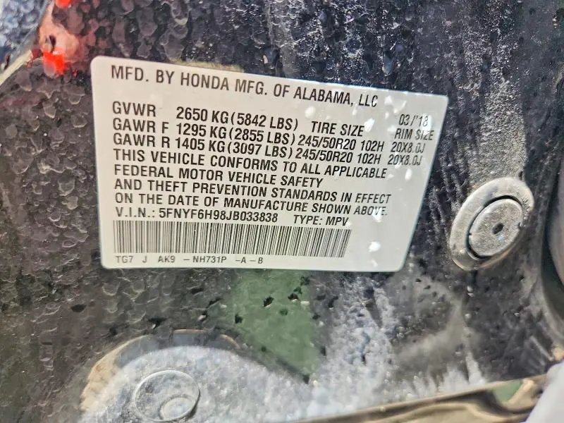 2018 HONDA PILOT TOURING  