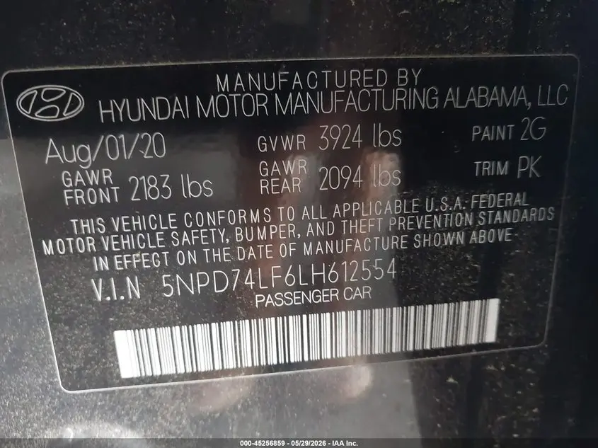 2020 HYUNDAI ELANTRA SE