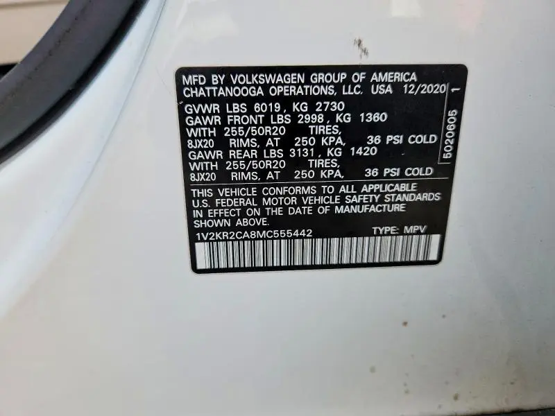 2021 VOLKSWAGEN ATLAS SE  