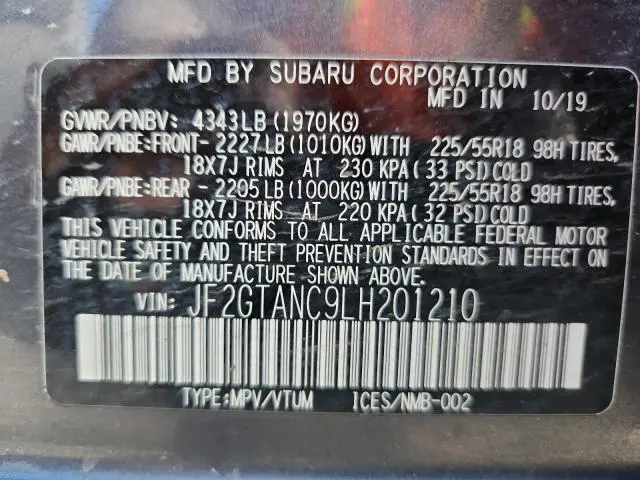 2020 SUBARU CROSSTREK LIMITED  