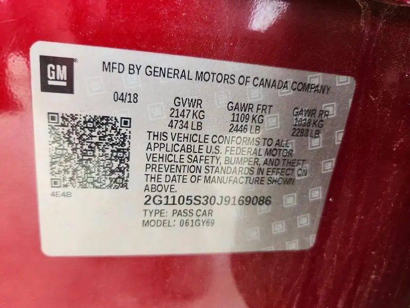 2018 CHEVROLET IMPALA LT  