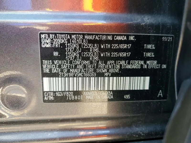 2021 TOYOTA RAV4 LE  