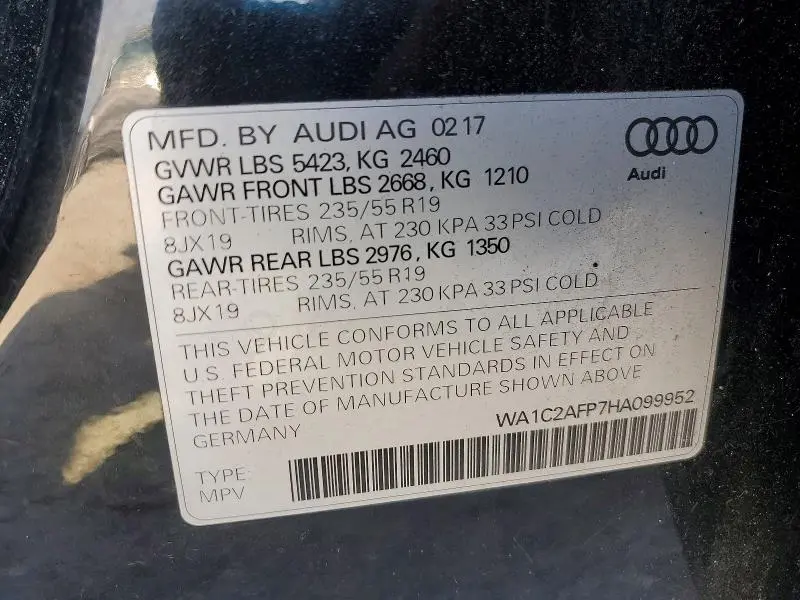 2017 AUDI Q5 PREMIUM  