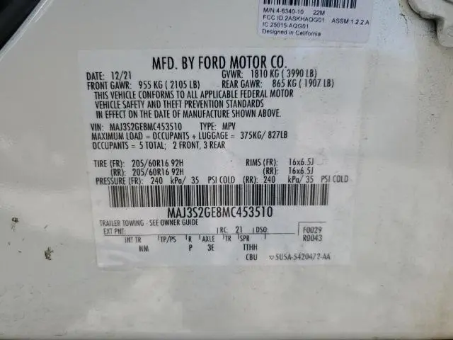 2021 FORD ECOSPORT SE  