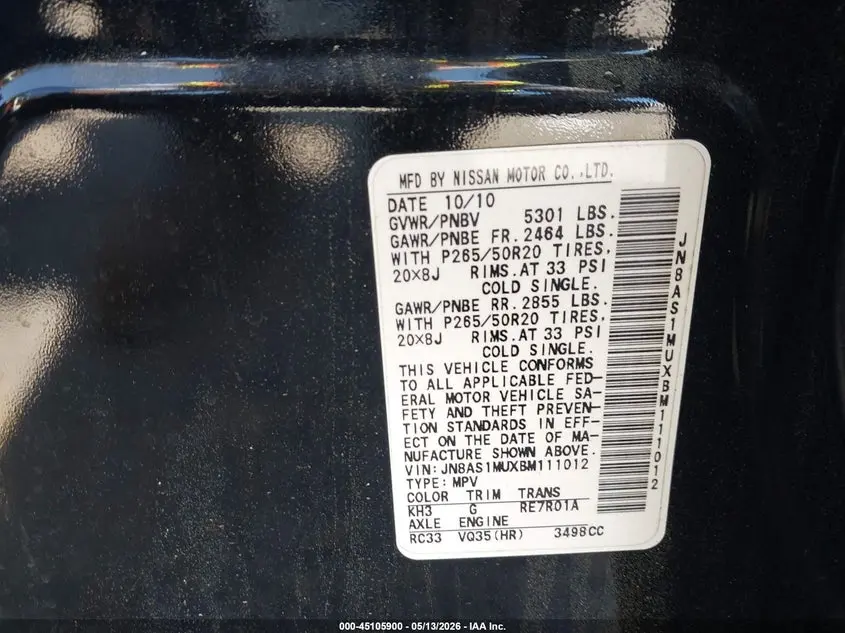 2011 INFINITI FX35  