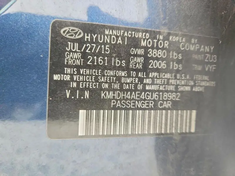 2016 HYUNDAI ELANTRA VALUE EDITION  