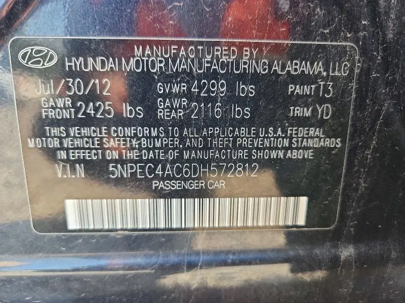 2013 HYUNDAI SONATA LIMITED  