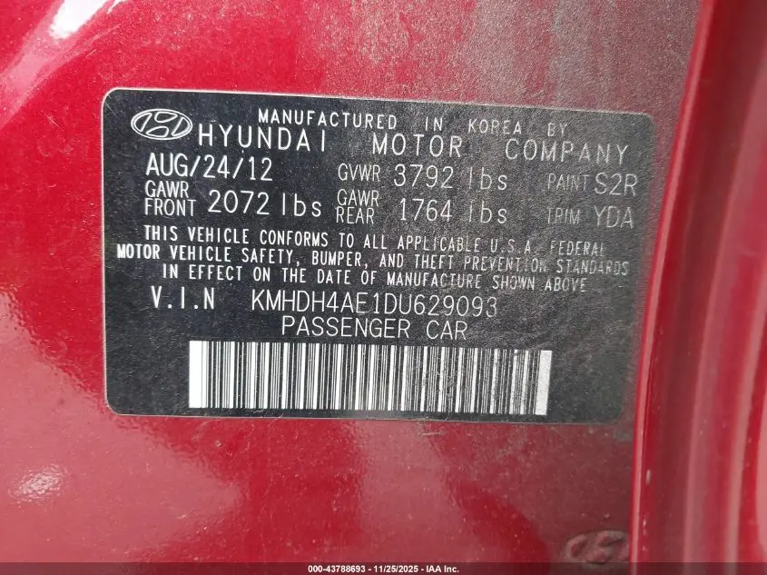 2013 HYUNDAI ELANTRA GLS/LIMITED