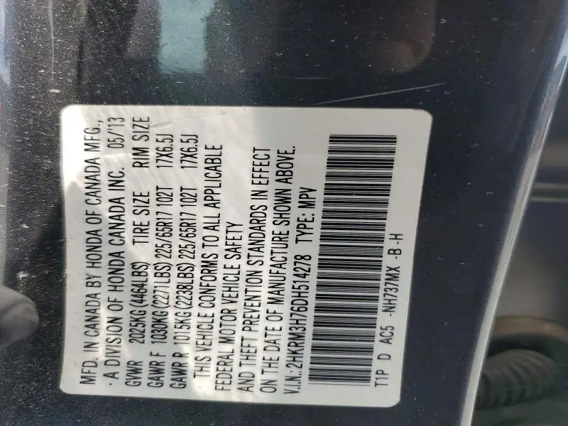 2013 HONDA CR-V EXL  