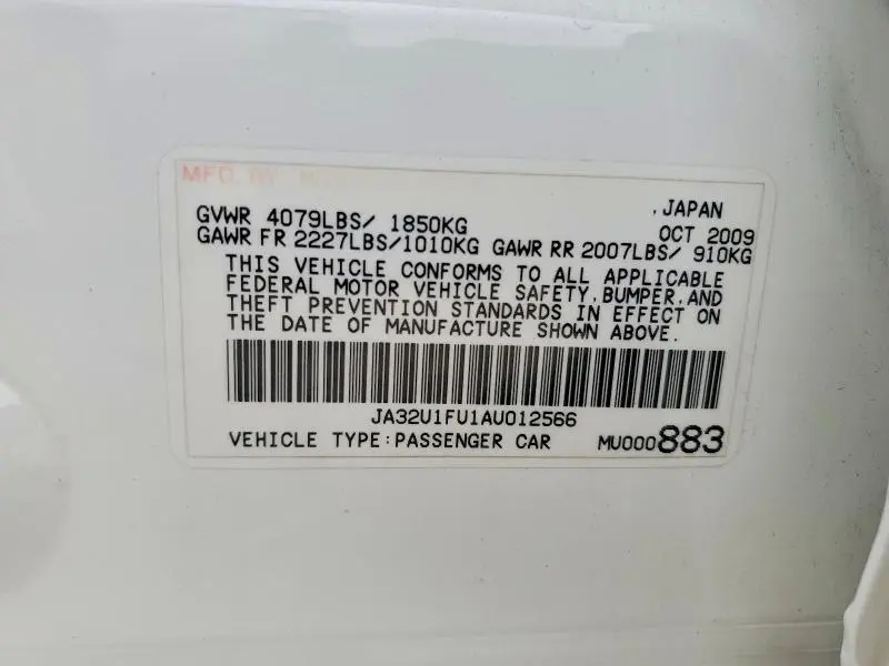 2010 MITSUBISHI LANCER DE  