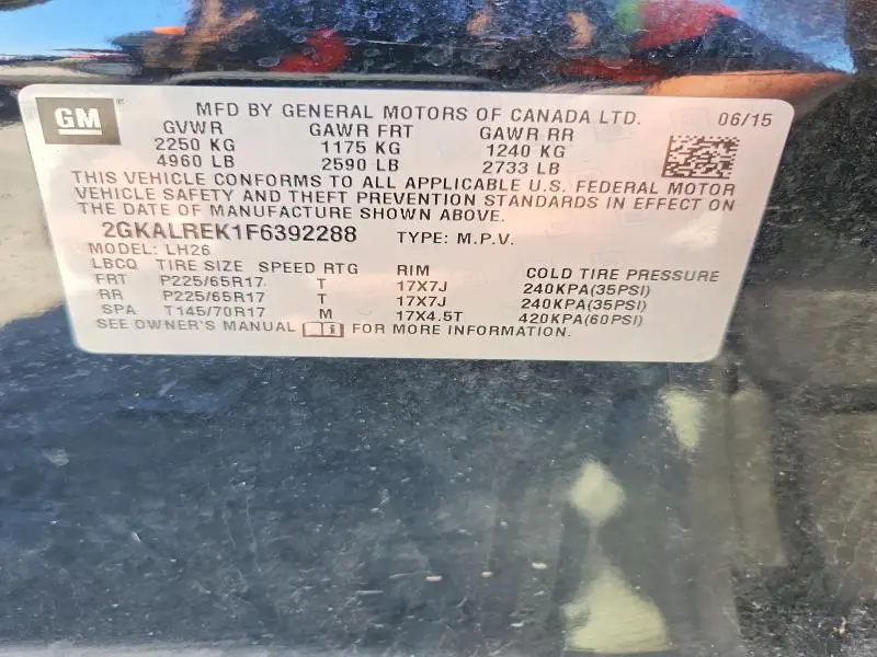 2015 GMC TERRAIN SLE  