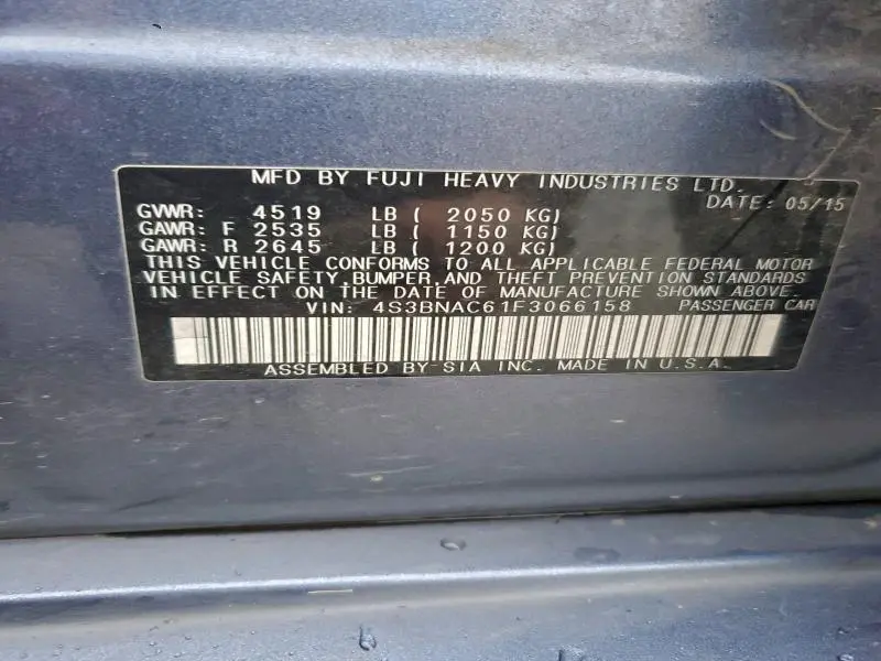 2015 SUBARU LEGACY 2.5I PREMIUM  