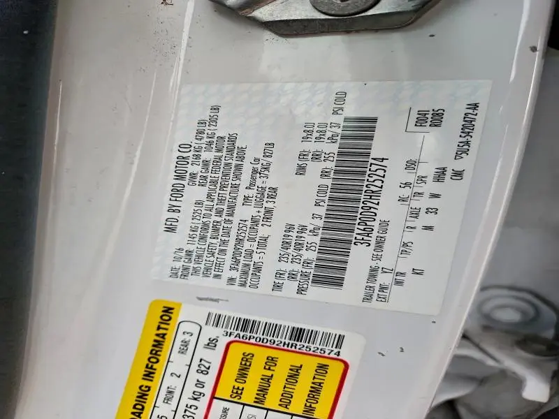 2017 FORD FUSION TITANIUM  