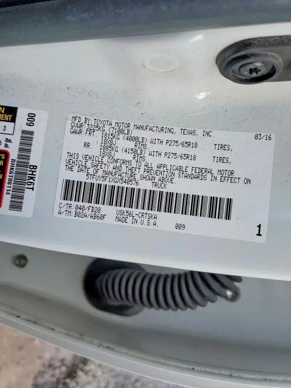 2016 TOYOTA TUNDRA DOUBLE CAB SR  