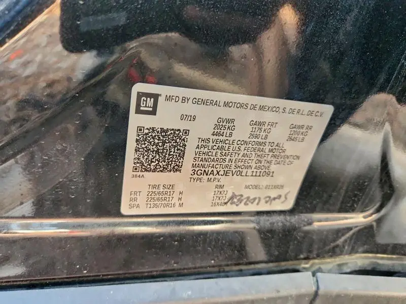 2020 CHEVROLET EQUINOX LT  