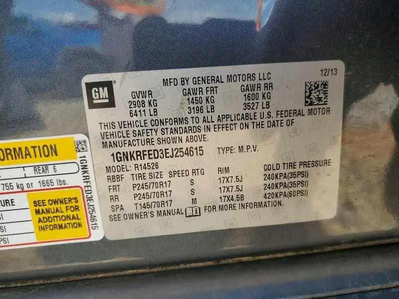 2014 CHEVROLET TRAVERSE LS  