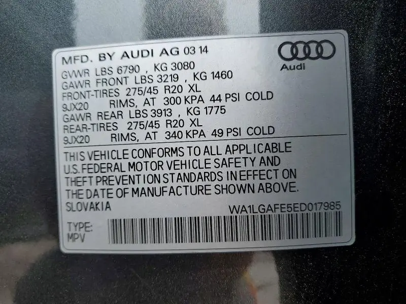 2014 AUDI Q7 PREMIUM PLUS  